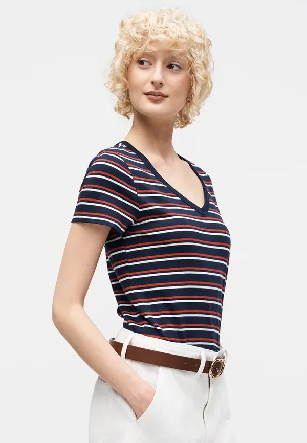 Футболка с полосатым принтом Gap, navy/red, синий/красный — фото 4