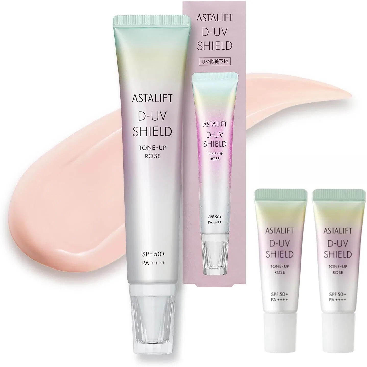 Тональная основа ASTALIFT D-UV Shield Tone Up Rose, 30 г + мини 4 г × 2, SPF50+ PA++++