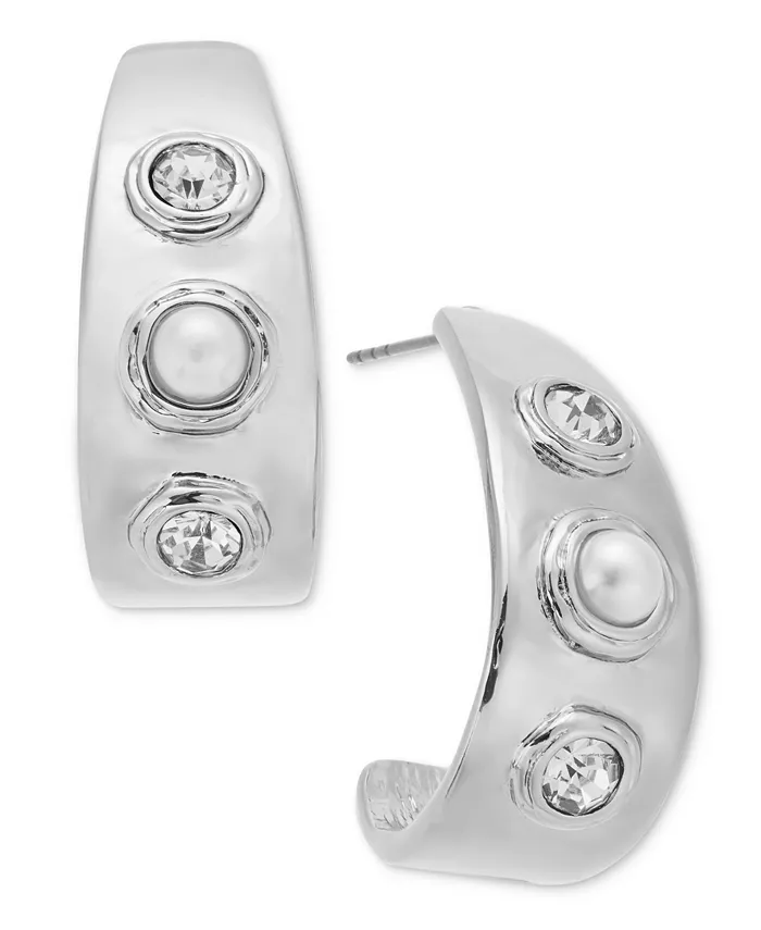 

Серьги-кольца с серебристыми кристаллами I.N.C. International Concepts