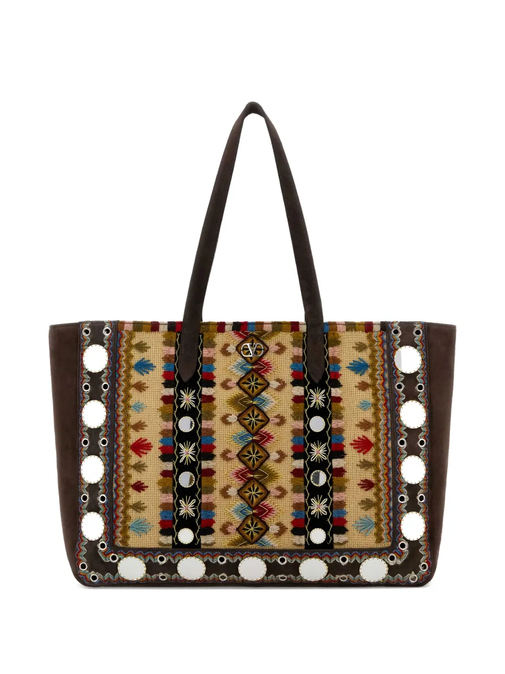 

Сумка-тоут Nellcôte с вышивкой Valentino Garavani, коричневый