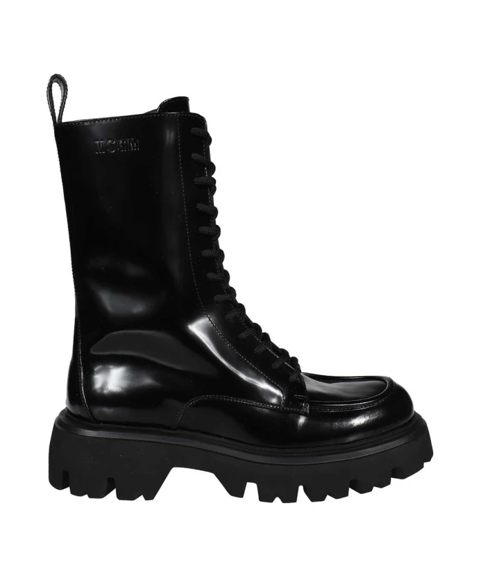 

Сапоги с закругленным носком из телячьей кожи Msgm, черный