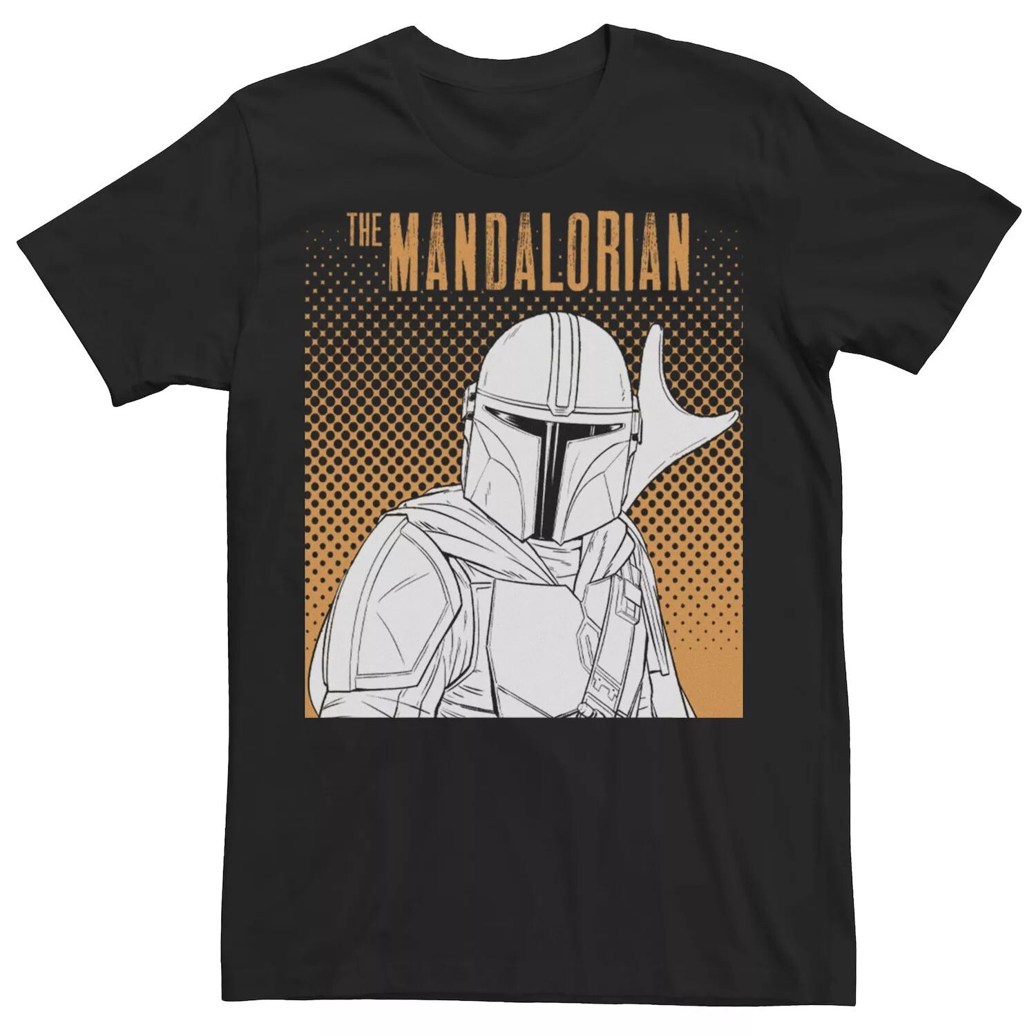 

Мужская футболка с портретом Mandalorian Halftone Star Wars