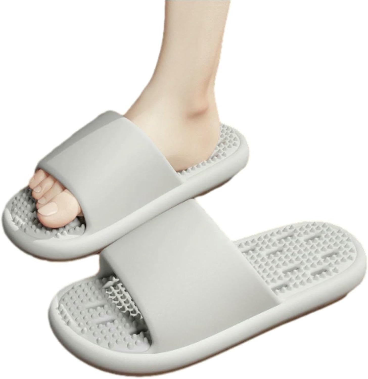 

Мужские и женские мягкие нескользящие шлепанцы для душа с быстрой сушкой, для ванной, бассейна, пляжа, летние тапочки для пар Zeraoke, серый