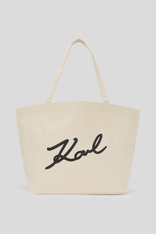 

Хлопковая сумка K/SIGNATURE Karl Lagerfeld, бежевый