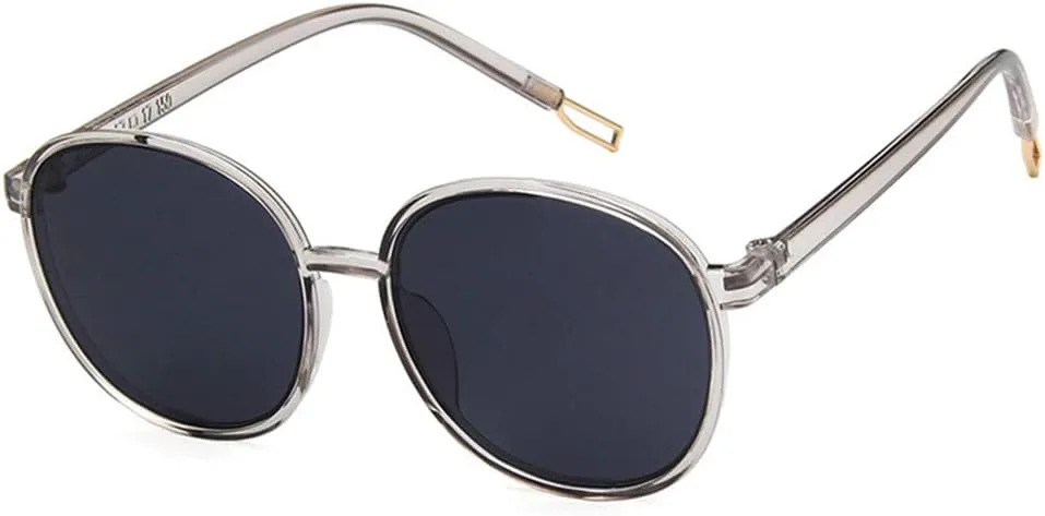 

Солнцезащитные очки Shiratori унисекс в стиле ретро, ​​ярко-черные, серые, для отдыха и путешествий, круглые, неполяризованные, с защитой от УФ-излучения UV400, Grey