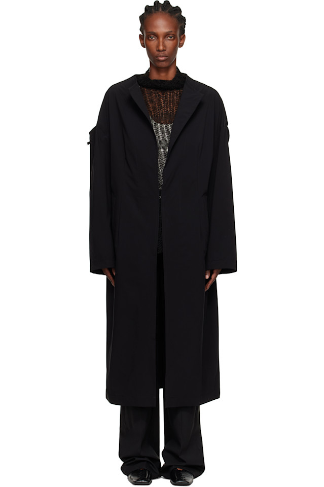 

Пальто с U-образным вырезом на рукавах Y'S, черный