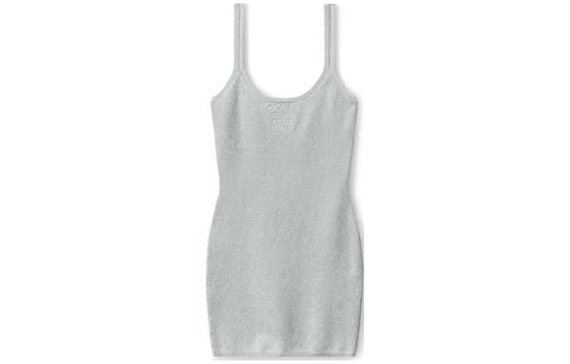 

Футболка-майка с тисненым логотипом Alexander Wang, серебристый