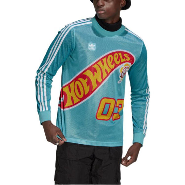 Футболка Adidas Originals x Hot Wheels x Sean Wotherspoon Crossover Pullover 'Blue', синий — фото 4