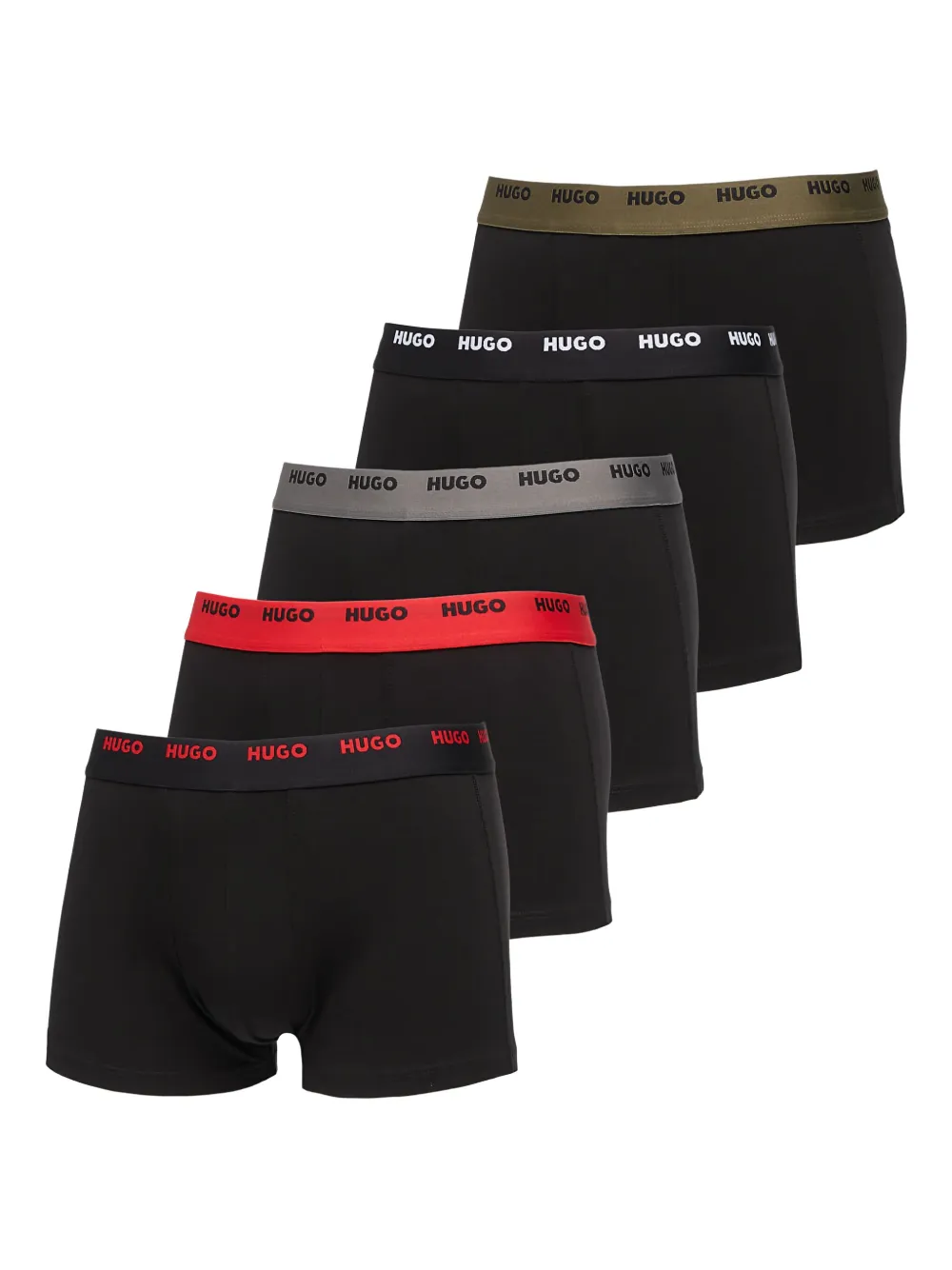 

Боксеры с логотипом на поясе (набор из пяти штук) HUGO, черный