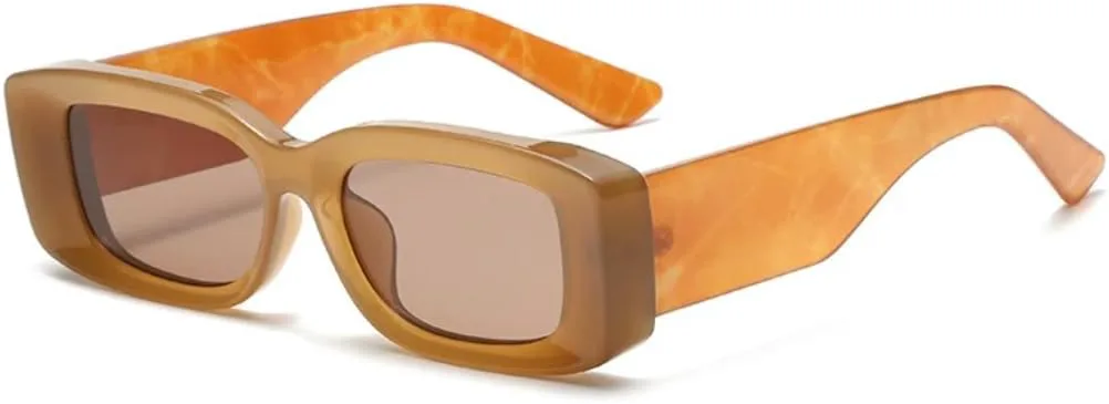 

Модные прямоугольные солнцезащитные очки-гелевые джокер для женщин, ретро-узор, для мужчин, градиентные оттенки, защита от УФ-излучения UV400 UATXTAU, Tea Tea