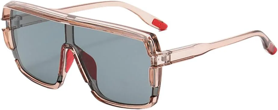 

Солнцезащитные очки в крупной оправе для мужчин, цельная линза, квадратная форма, солнцезащитные очки для женщин, зеленые, фиолетовые, UV400 MUTYNE, Light Brown Grey