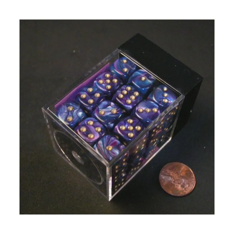 

d6 12 мм Фиолетовый с золотом (36), Dice - Lustrous - d6 (Chessex)