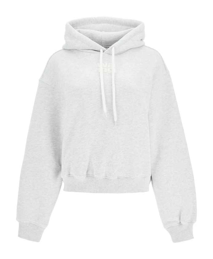 

Толстовка свободного кроя с тисненым логотипом Alexander Wang, серый