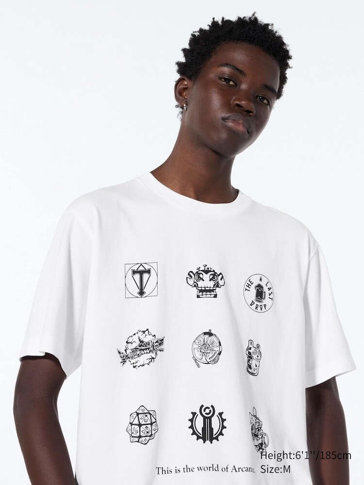

Футболка с графическим принтом Arcane ut Uniqlo, цвет 00 белый