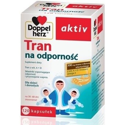 

Доппельгерц Актив Масло печени трески для устойчивости 120 капсул Doppelherz