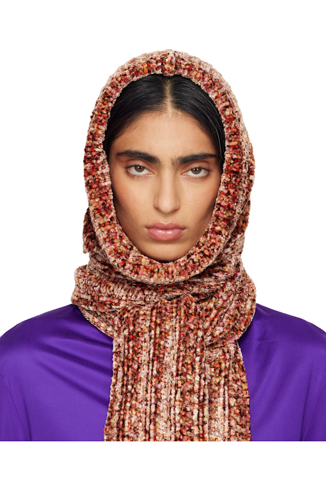 

Dries Van Noten Розовый шарф с капюшоном