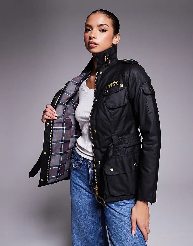 

Куртка с поясом Barbour International черного цвета