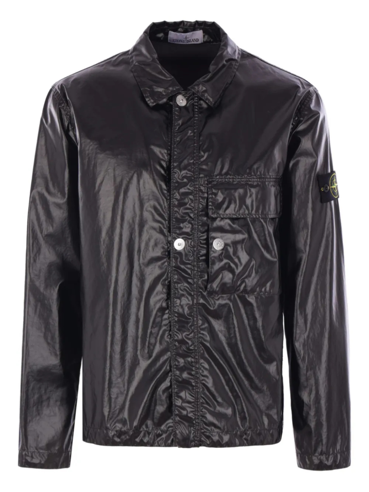 

Куртка Stone Island с застежкой на кнопки и накладным карманом, черный