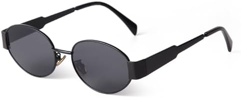 

Зеленые металлические овальные солнцезащитные очки для женщин и мужчин в стиле ретро-панк, круглые солнцезащитные очки для мужчин и женщин с защитой от УФ-излучения UV400 MTZJH, C1