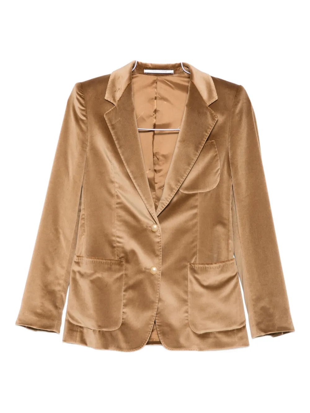 

Блэйзер из бархата с накладными карманами Tagliatore, бежевый