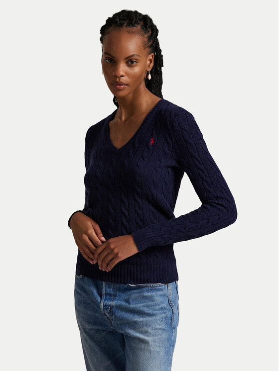 

Свитер slim fit 211971866003 Polo Ralph Lauren, синий