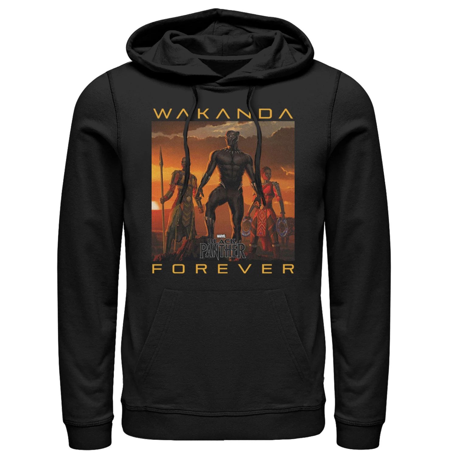 

Мужская толстовка с капюшоном Marvel Black Panther Movie Wakanda Forever Licensed Character