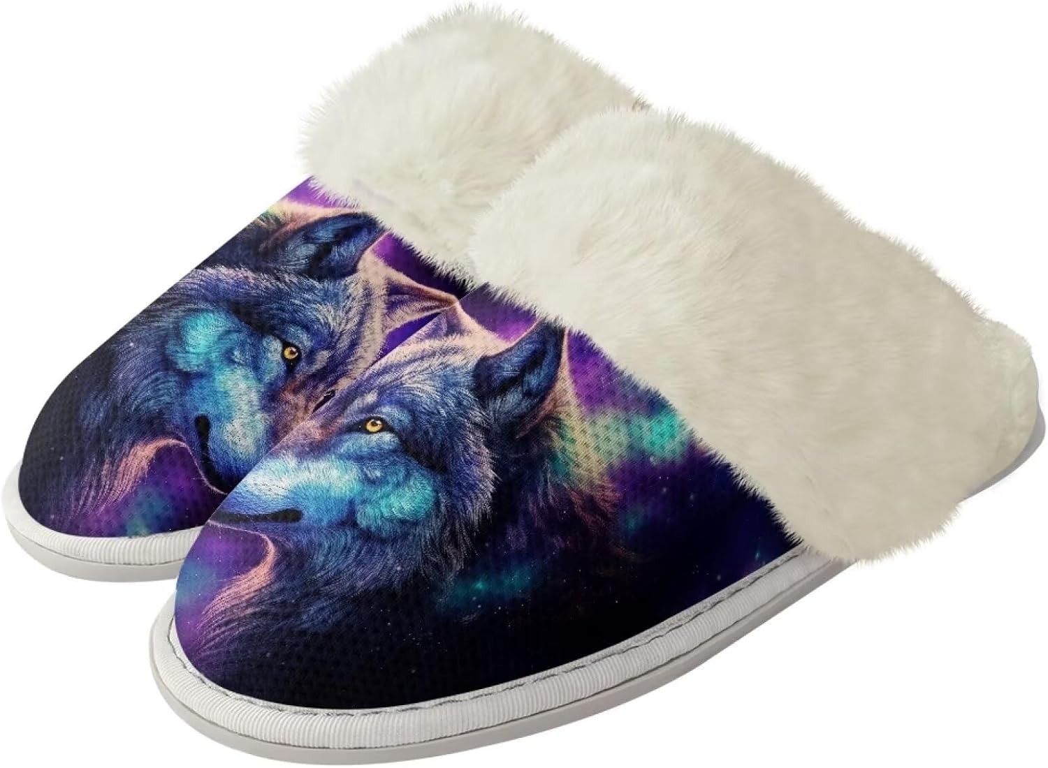 

Мужские плюшевые тапочки Pointodoor для дома и улицы, теплые и уютные, легкие мягкие тапочки без шнурков, размер 3-12, Star Wolf