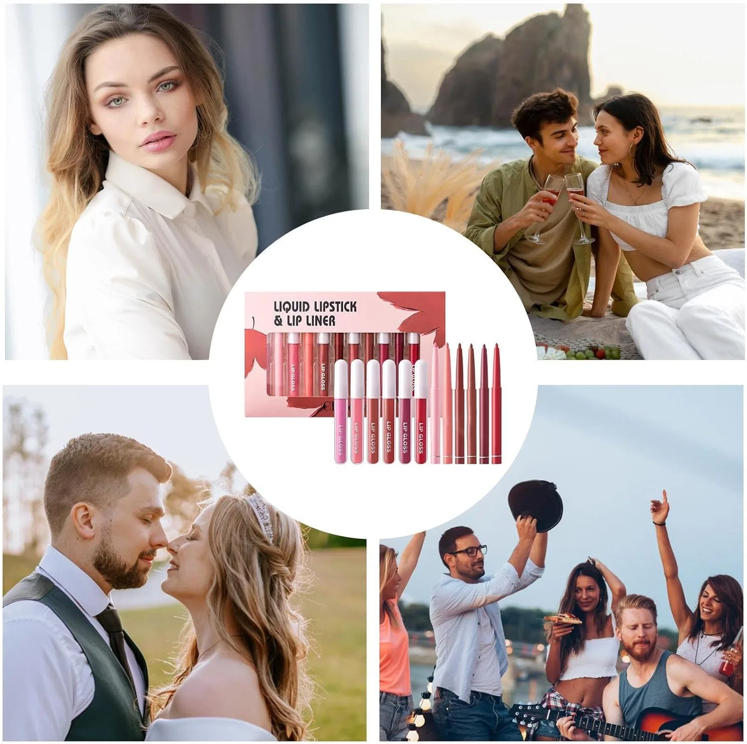 Набор для губ Matte Plumping Lip Set, 6 карандашей + 6 помад, мультиколор — фото 4
