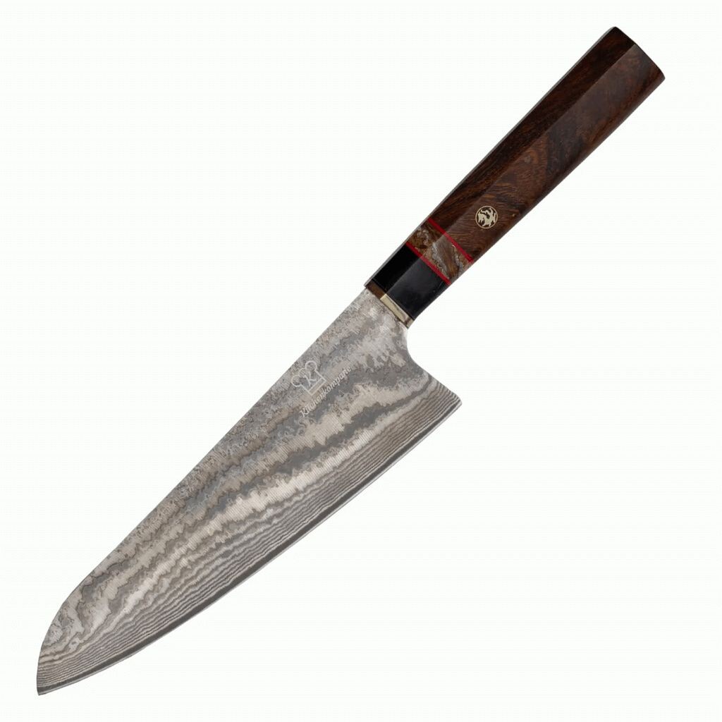 

Semai Chef's Knife Deluxe — нож из дамасской стали с 67 слоями и сердечником из японской стали VG10 — эргономичная ручка из натурального дерева Küchenkompane