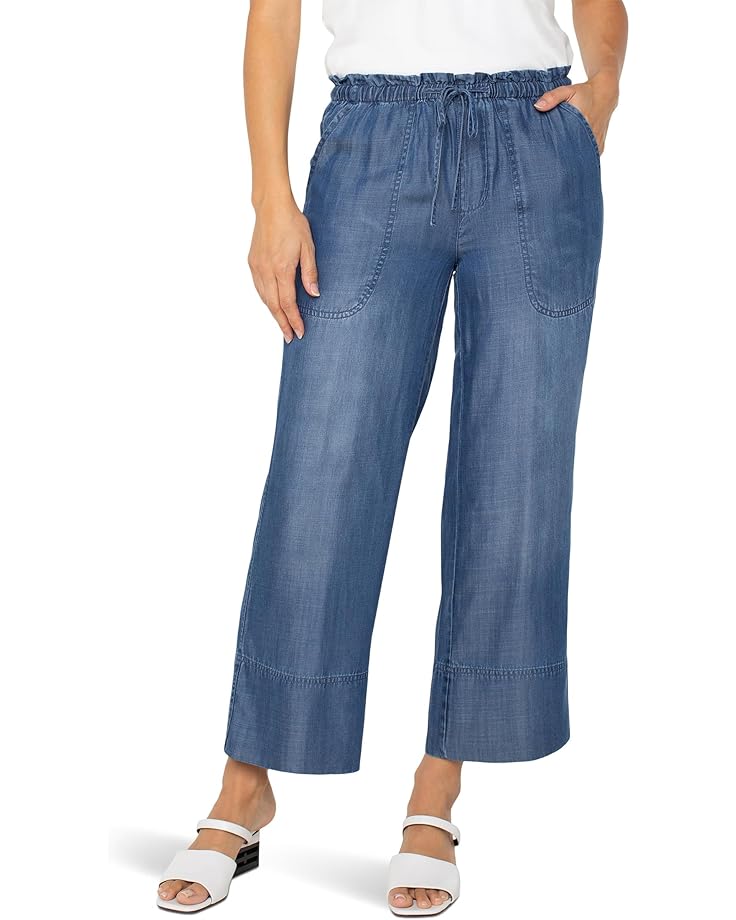 

Джинсы Liverpool Los Angeles Mid-rise Pull-on Tie Waist Wide Leg Ankle Pants, цвет Crenshaw