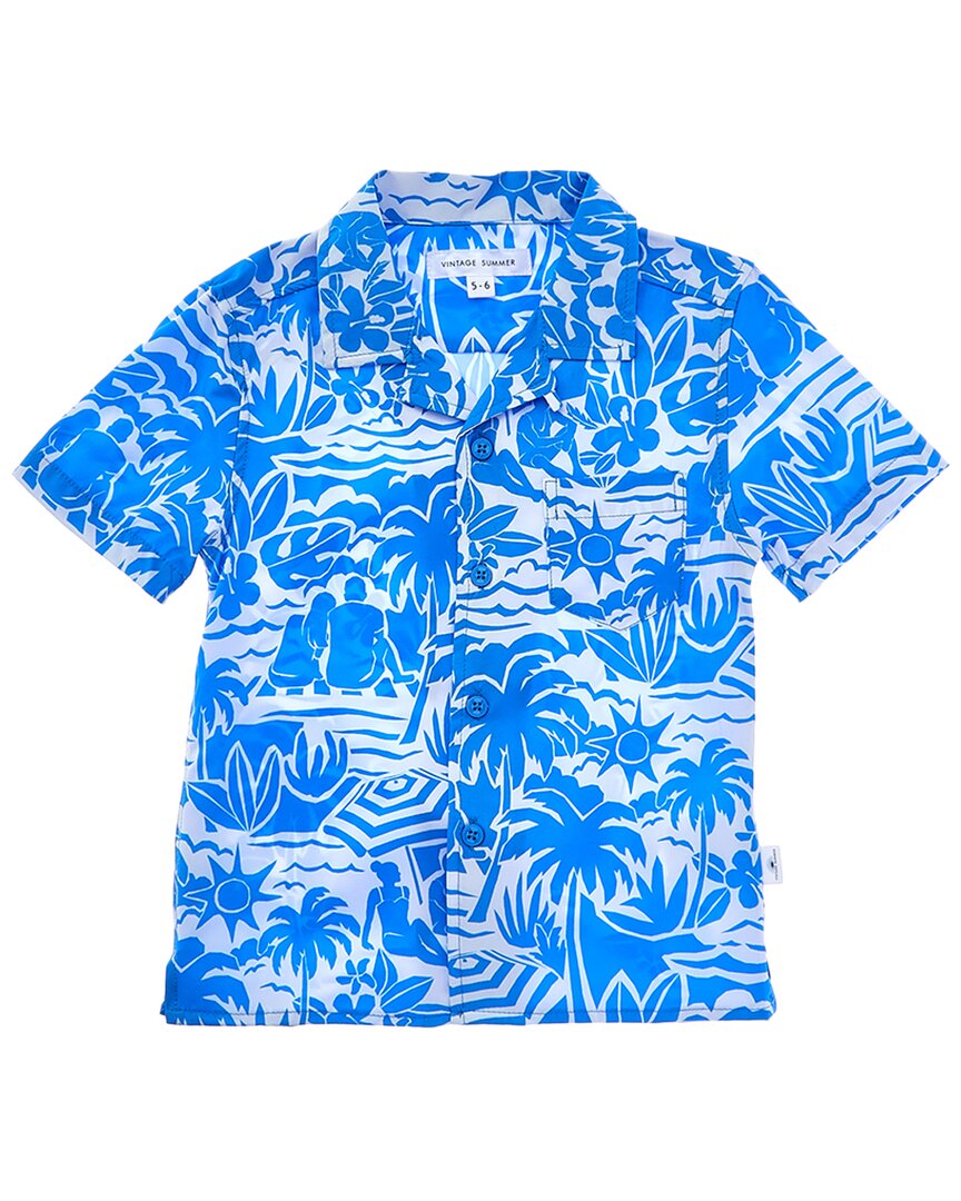 

Винтажная летняя растягивающаяся рубашка на пуговицах VINTAGE SUMMER, синий