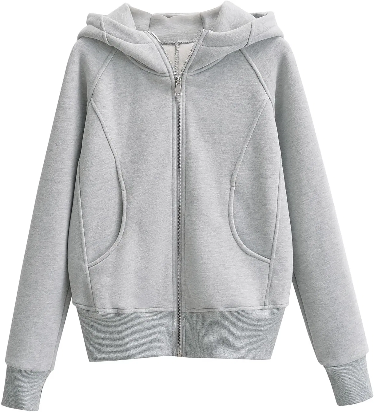 Женская худи с капюшоном на молнии, Regular Fit, Iron Ash