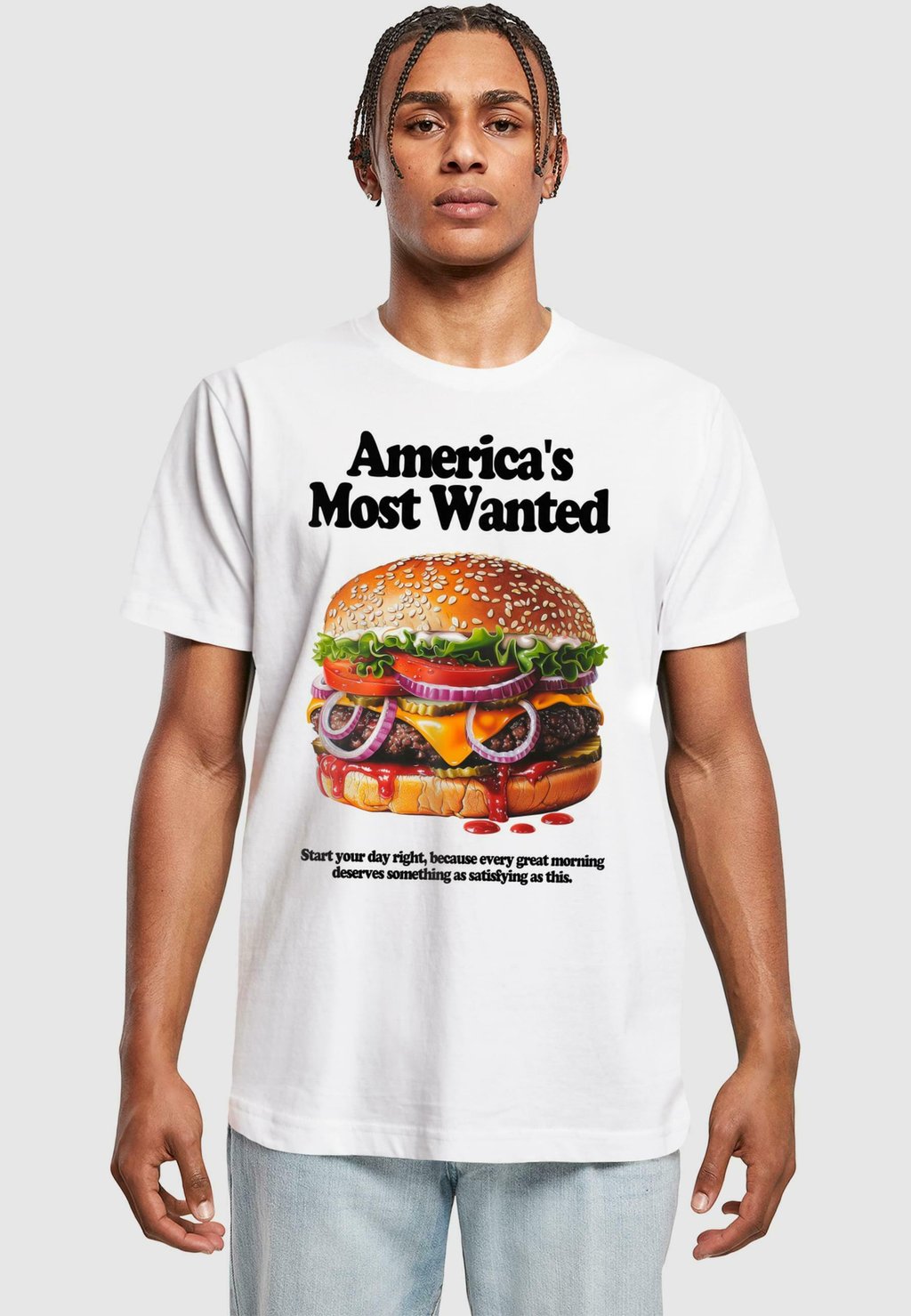 

Рубашка с принтом AMERICAS MOST WANTED Mister Tee, белый