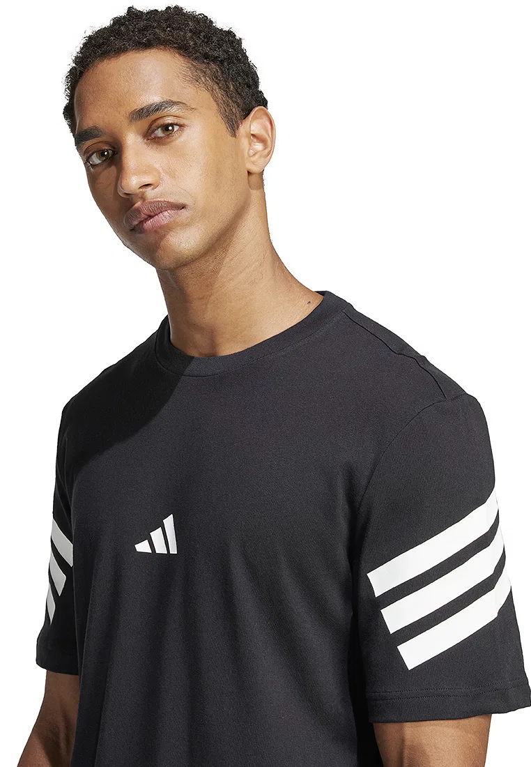 Футболка с коротким рукавом, 3 полоски, Future Icons, adidas, черный — фото 3
