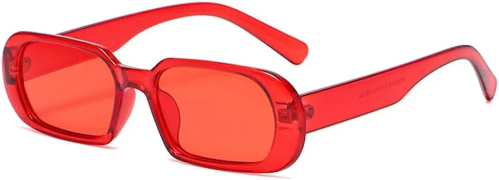 

Маленькие прямоугольные солнцезащитные очки для женщин, овальные винтажные солнцезащитные очки для женщин, очки с защитой от УФ-излучения UV400 HDUBFY, C7 Red