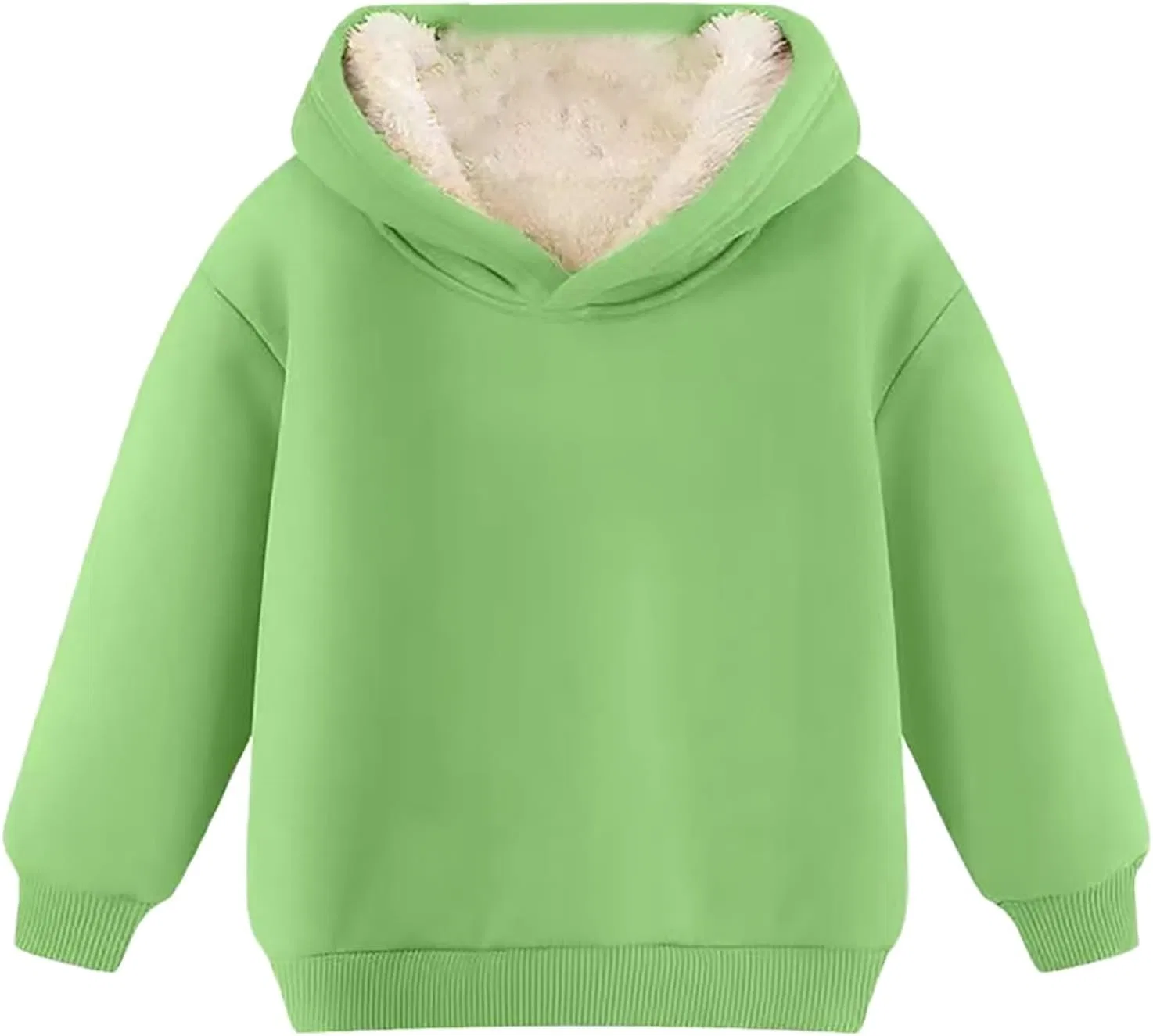 Детская куртка с капюшоном на флисе, оверсайз, Mint Green