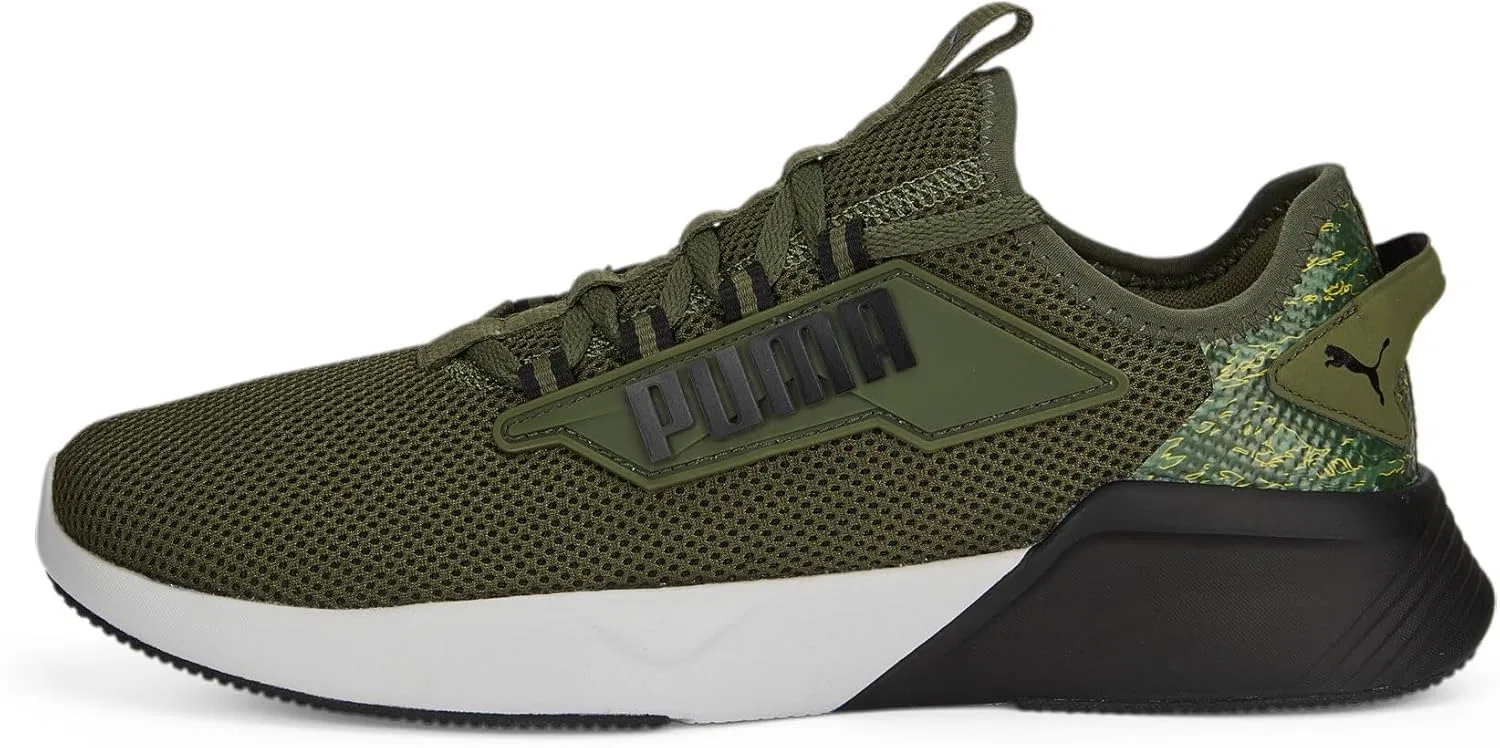 Детские беговые кроссовки Puma Unisex Retaliate 2Street, Green Moss Puma Black Feather Gray