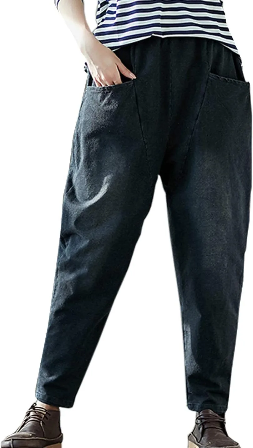 

Flygo женские повседневные джинсы-кюлоты с эластичным поясом