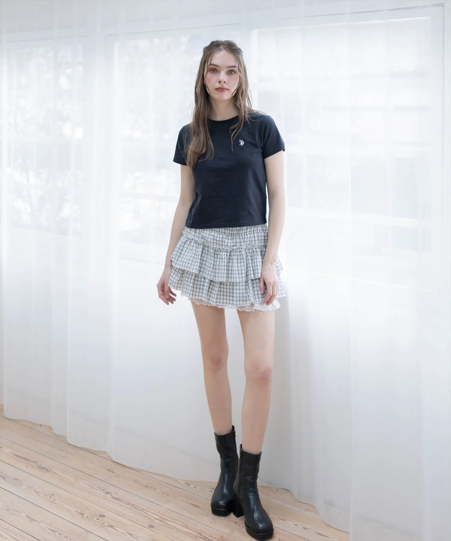 Женская футболка U.S. POLO ASSN. базовая с логотипом белого цвета — фото 3