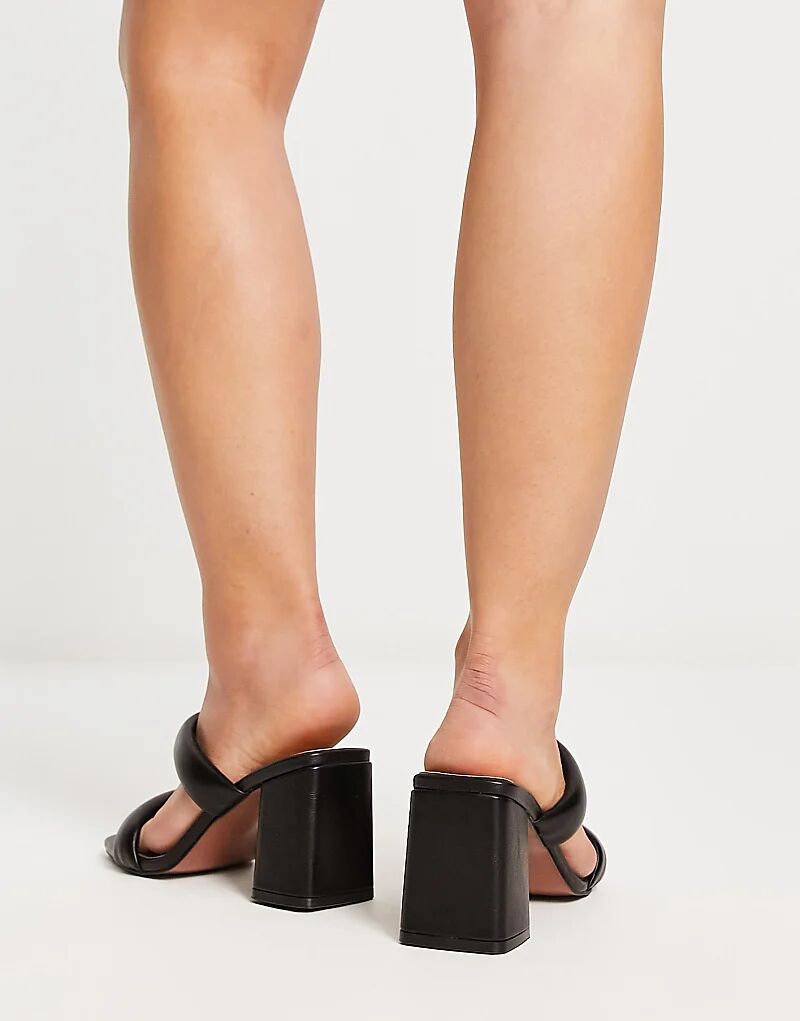 Мюли ASOS DESIGN Wide Fit на среднем каблуке с мягкой подкладкой, черные — фото 2