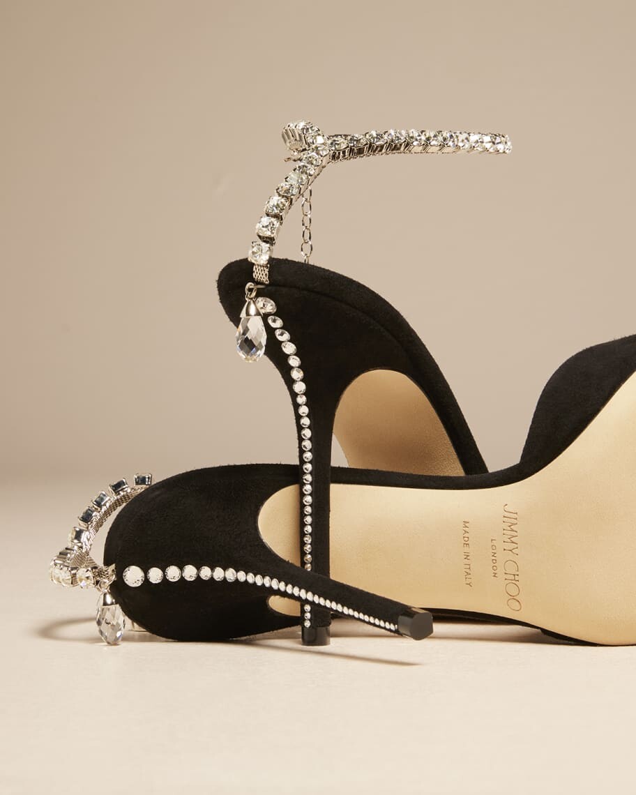 Замшевые сандалии Saeda с кристаллами и ремешком на щиколотке Jimmy Choo — фото 2