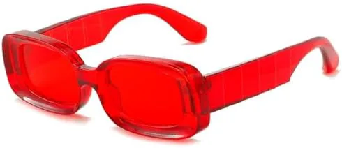 

Солнцезащитные очки прозрачно-голубого цвета для мужчин и женщин, ретро-очки, винтажные солнцезащитные очки, квадратные очки, защита от ультрафиолета UV400 MTZJH, Red