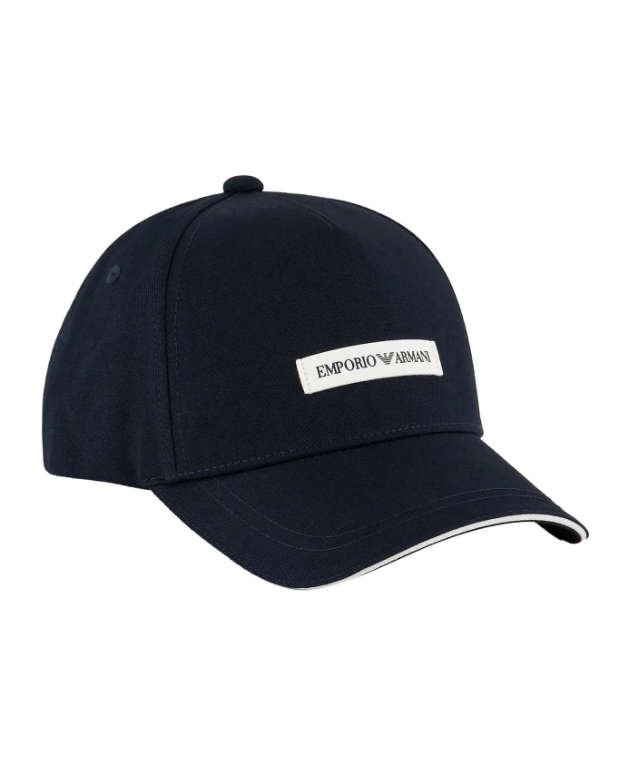 

Бейсболка из парусины с нашивкой Emporio Armani, синий