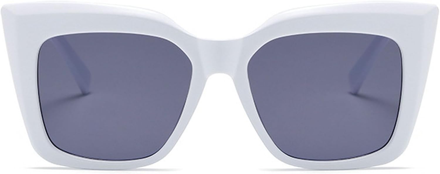 

Квадратные солнцезащитные очки «кошачий глаз» большого размера, модные женские очки, трендовые мужские солнцезащитные очки с градиентным покрытием, очки с защитой от УФ-излучения UV400, защитные очки mincl, White