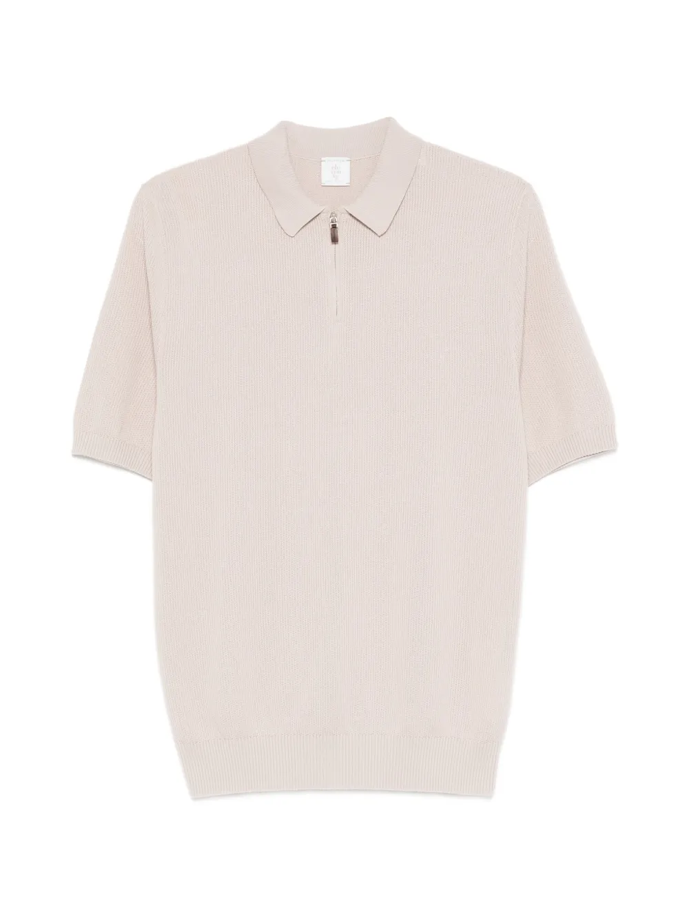 

Рифленое поло на молнии Eleventy, бежевый