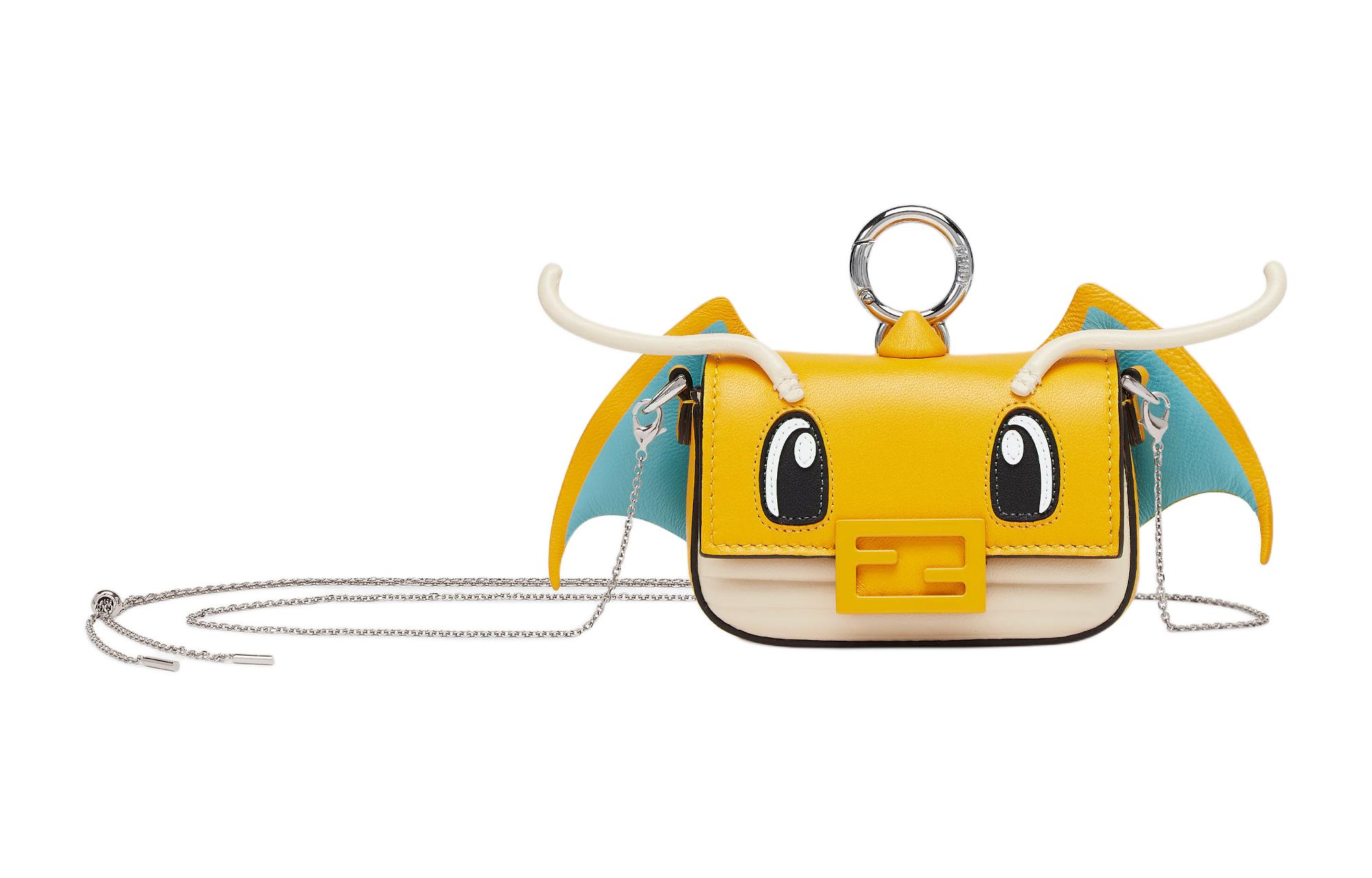

FENDI Покемон X FRGMT Fujio Сумка-медальон из ягненка желтого цвета для женщин, Yellow
