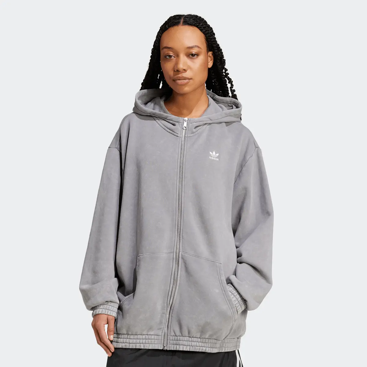 

Худи adidas Originals Wash Zip, серый