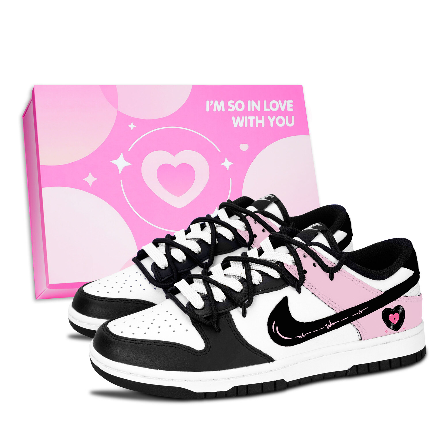 

Nike Dunk Black White, Heartfelt Song кожаные нескользящие износостойкие низкие кроссовки для скейтбординга Pink Unisex