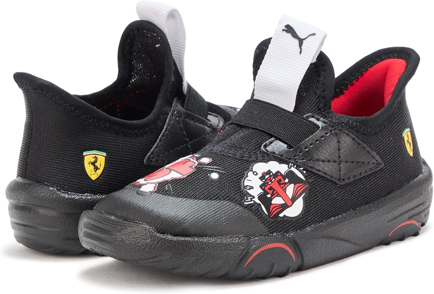 Кроссовки Puma для детей и подростков Scuderia Ferrari без шнурков, черный — фото 3