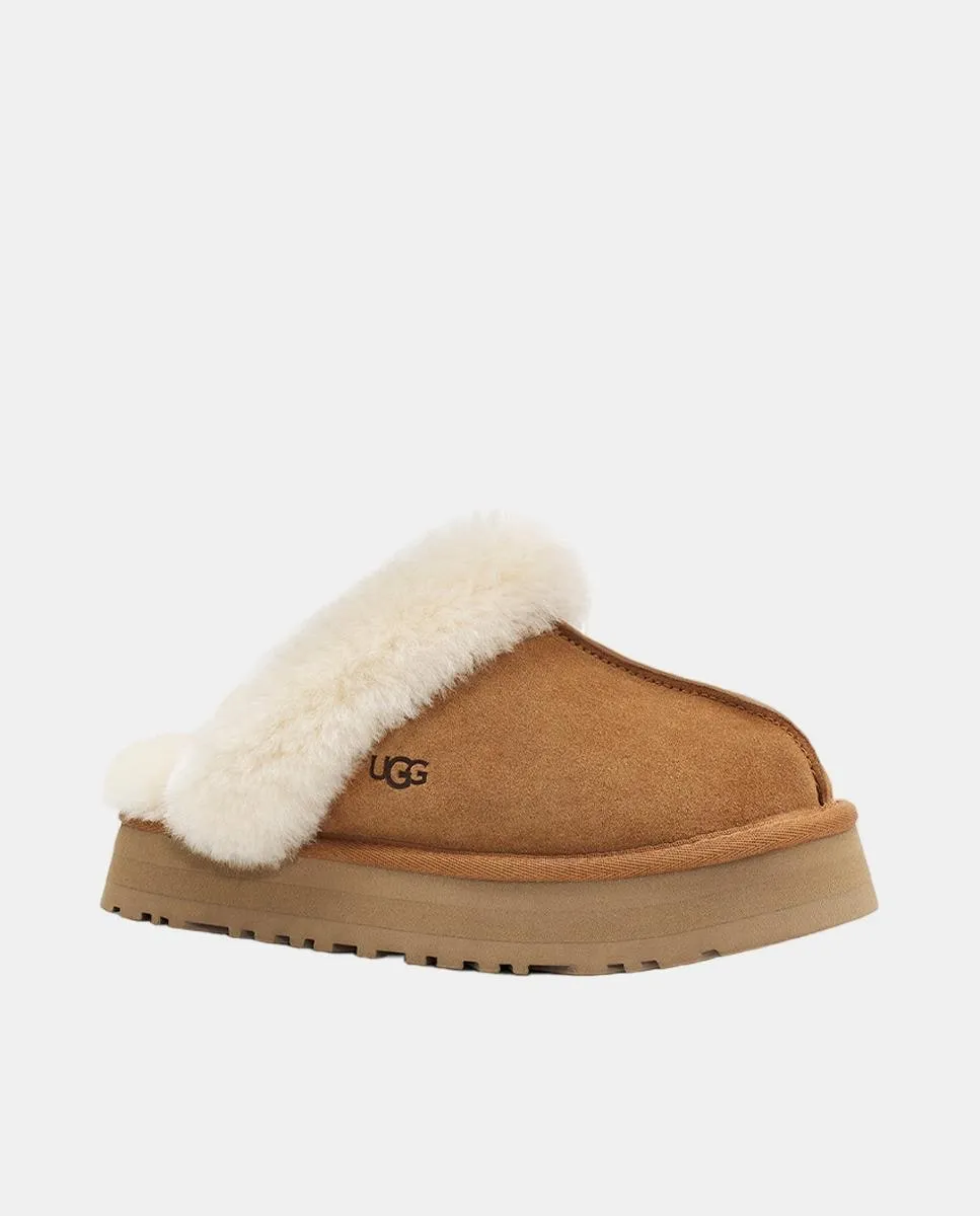 Женские туфли DISQUETTE из кожи и меха снаружи UGG, светло-коричневый — фото 3